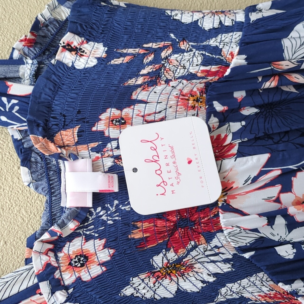 Isabel Maternity Floral Smocked Top Maxi Dress - Picture 5 of 7